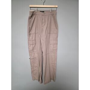 NWT Aeropostale Khaki Utility Cargo Pants Sz Small Women's  Zipper Baggy Street
